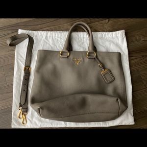 NEW Prada leather tote bag (w shoulder strap)
